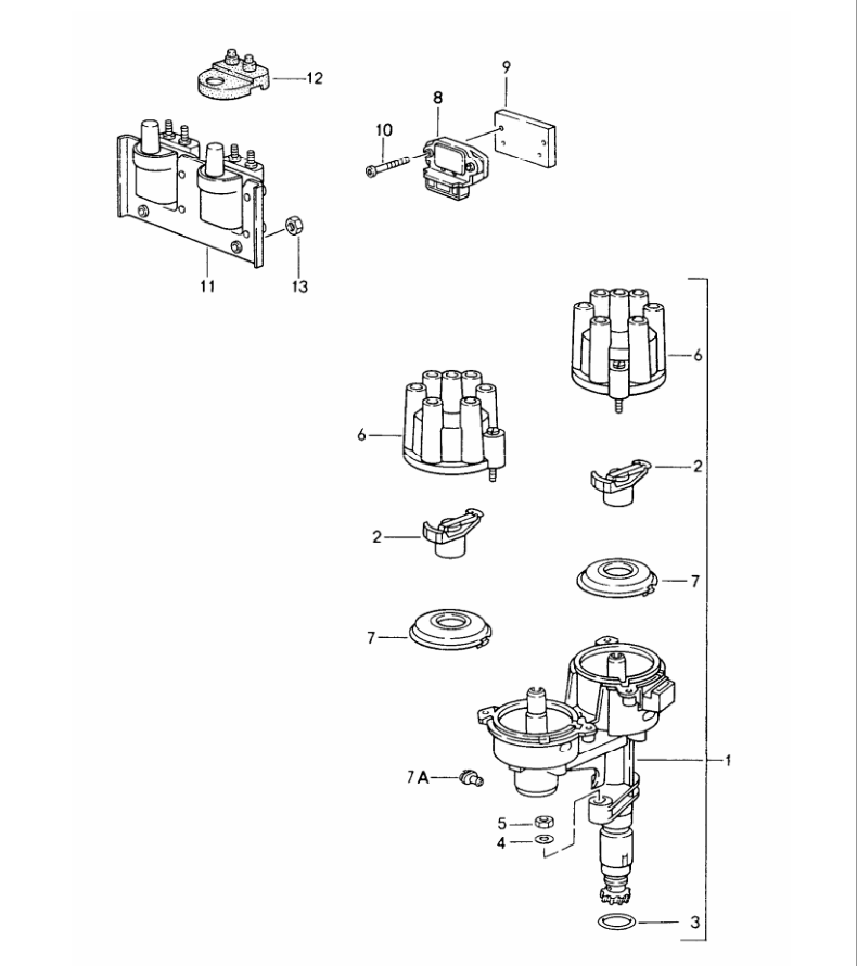 Porsche factory catalogue illustration, group 901-00, showing the sensors and delete plates assembly