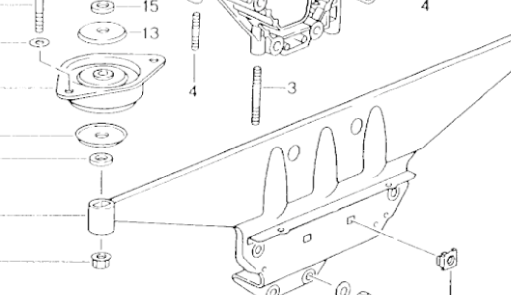 Engine carrier, RS, position 1 of Porsche catalogue illustration 109-00