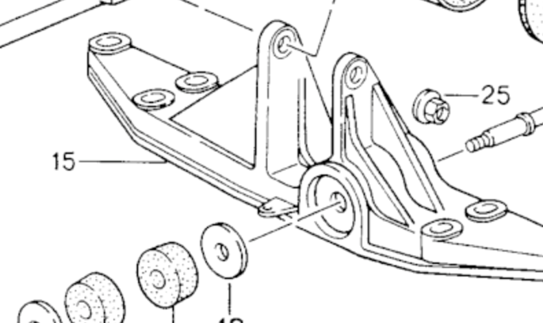 Transmission carrier, position 15 of Porsche catalogue illustration 307-00