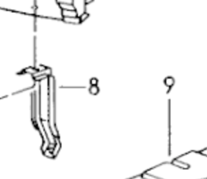 Support, left, position 9 of Porsche catalogue illustration 802-05