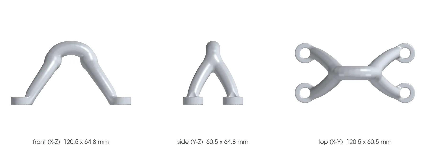 Concept CAD orthographic views for 993-eng-bracket-0001.