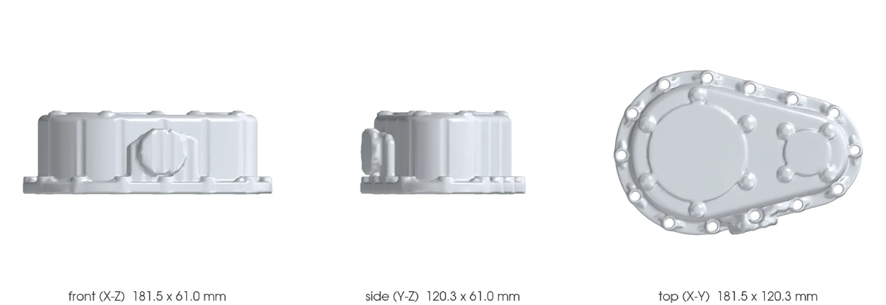 Concept CAD orthographic views for 993-eng-chain-case-0001.
