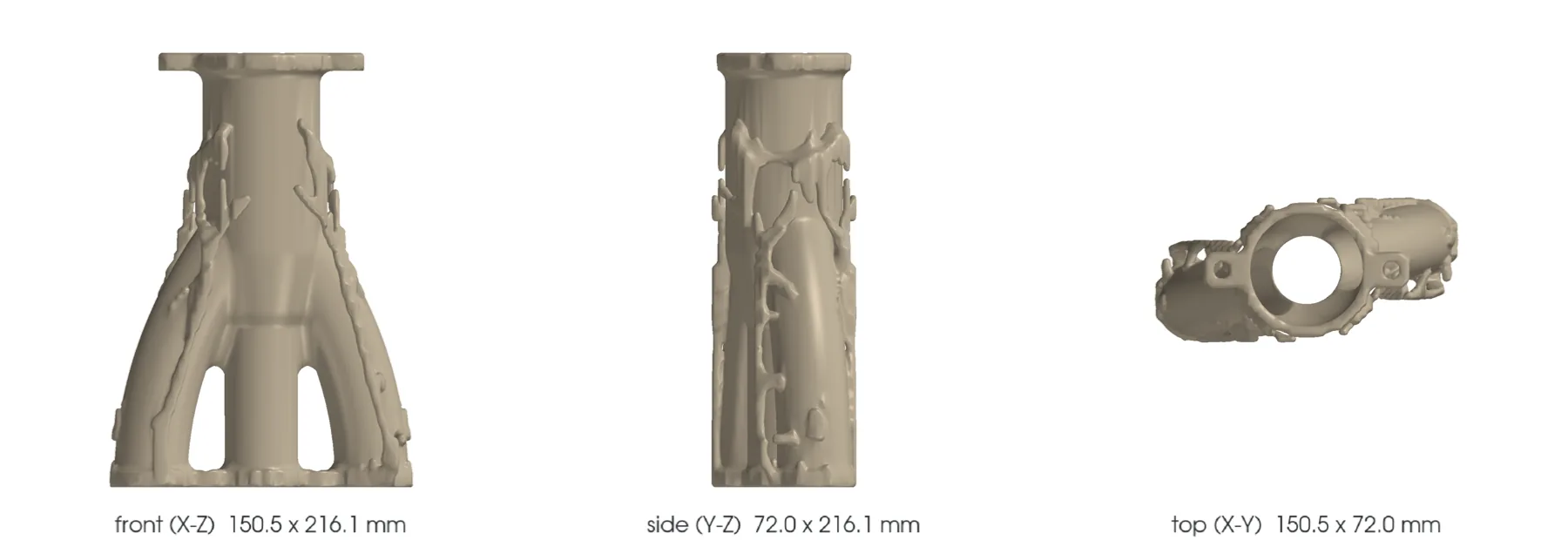 Concept CAD orthographic views for 993-eng-exhaust-manifold-in625-f0-0001.