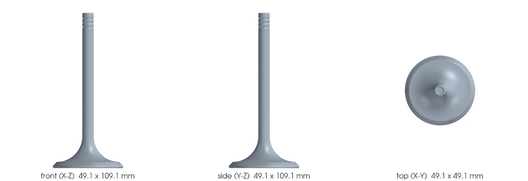 Concept CAD orthographic views for 993-eng-intake-valve-ti64-hollow-f0-0001.