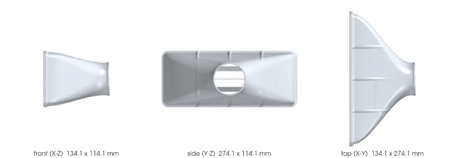 Concept CAD orthographic views for 993-eng-intercooler-end-tank-alsi10mg-f0-0001.