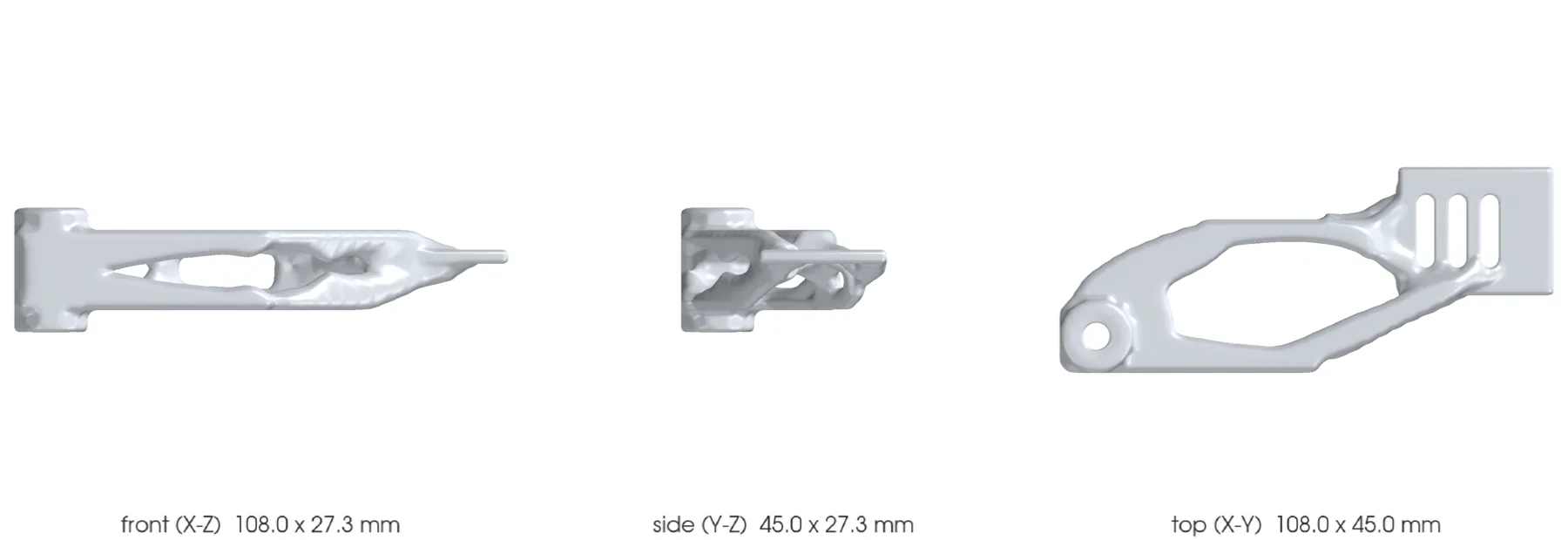 Concept CAD orthographic views for 993-int-door-opener-lever-f0-0001.
